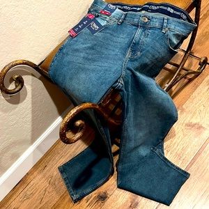 Brand New Chaps Blue Jeans Freedom Stretch, Sits below waist! Ultimate Comfort!